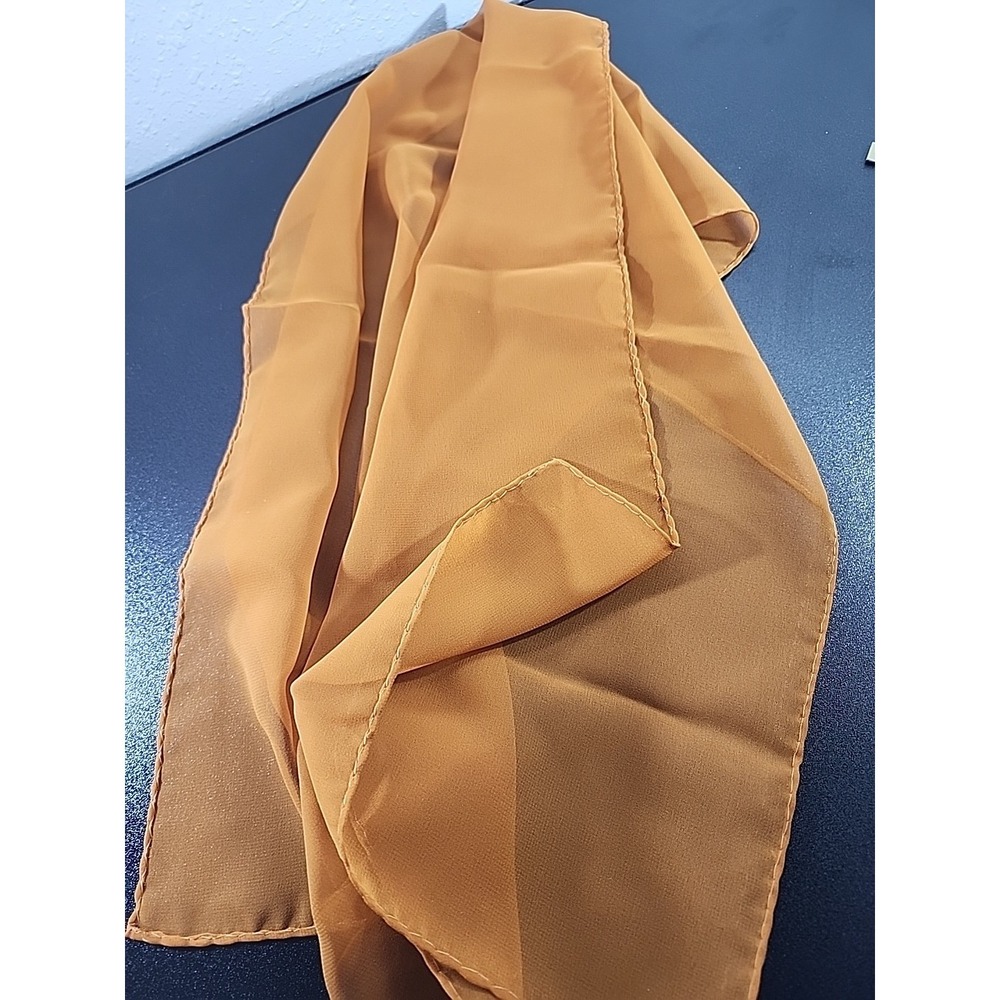 Vintage 50s-70's Glentex Sheer Copper Polyester Rectangle‎ Scarf  Mod,